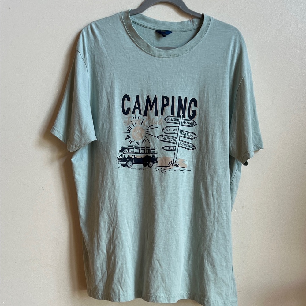 Cotton Traders Light Green Camping Adventure T-Shirt NWOT